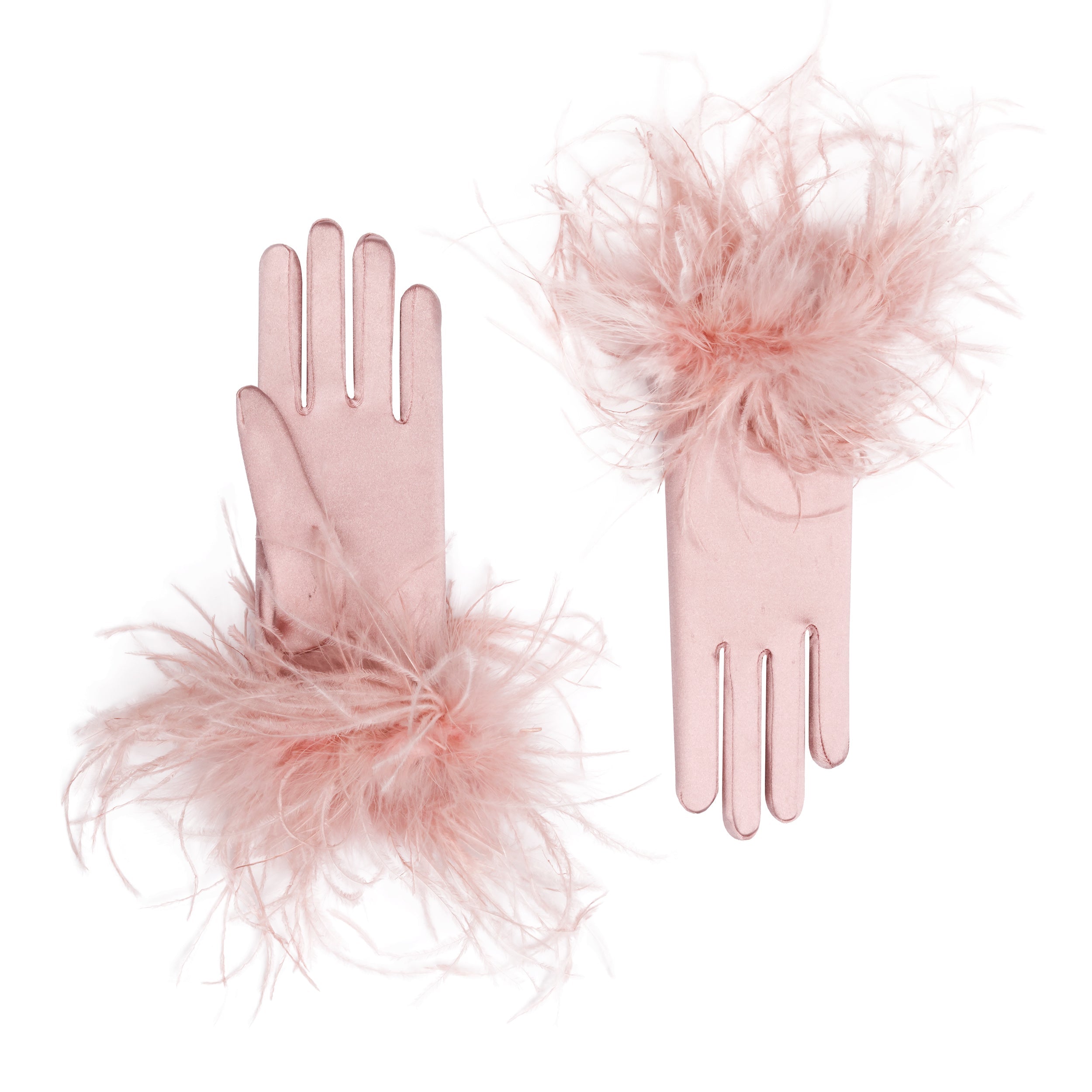 Smokey Rose Satin Wrist Length Gloves - Vera