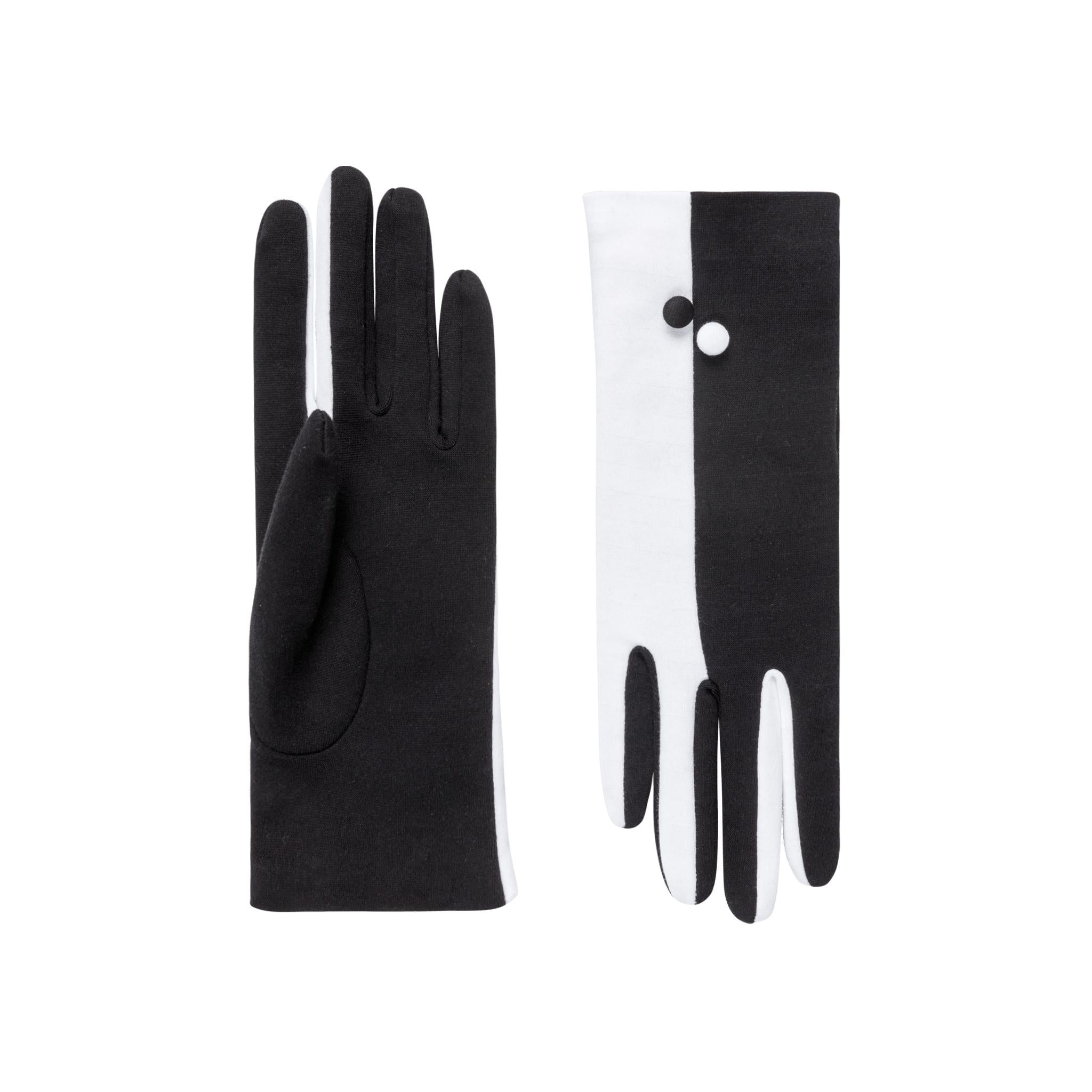 Camilla | Sueded Cotton Day Glove-Black / White-Cornelia James