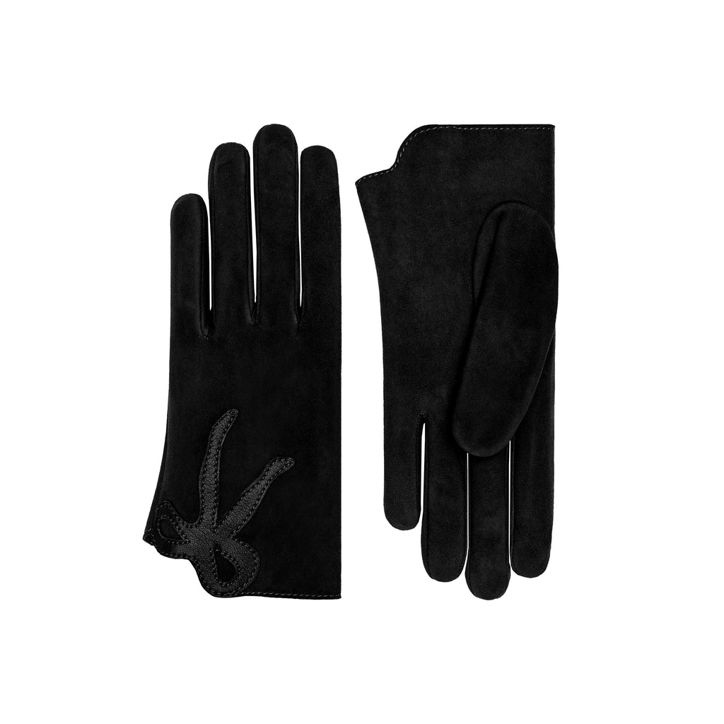 Madeleine | Suede Glove-Black-Cornelia James