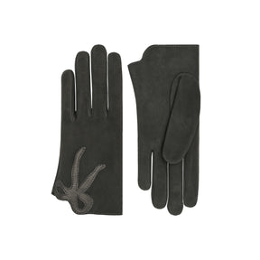 Madeleine | Suede Glove-Dark Grey-Cornelia James