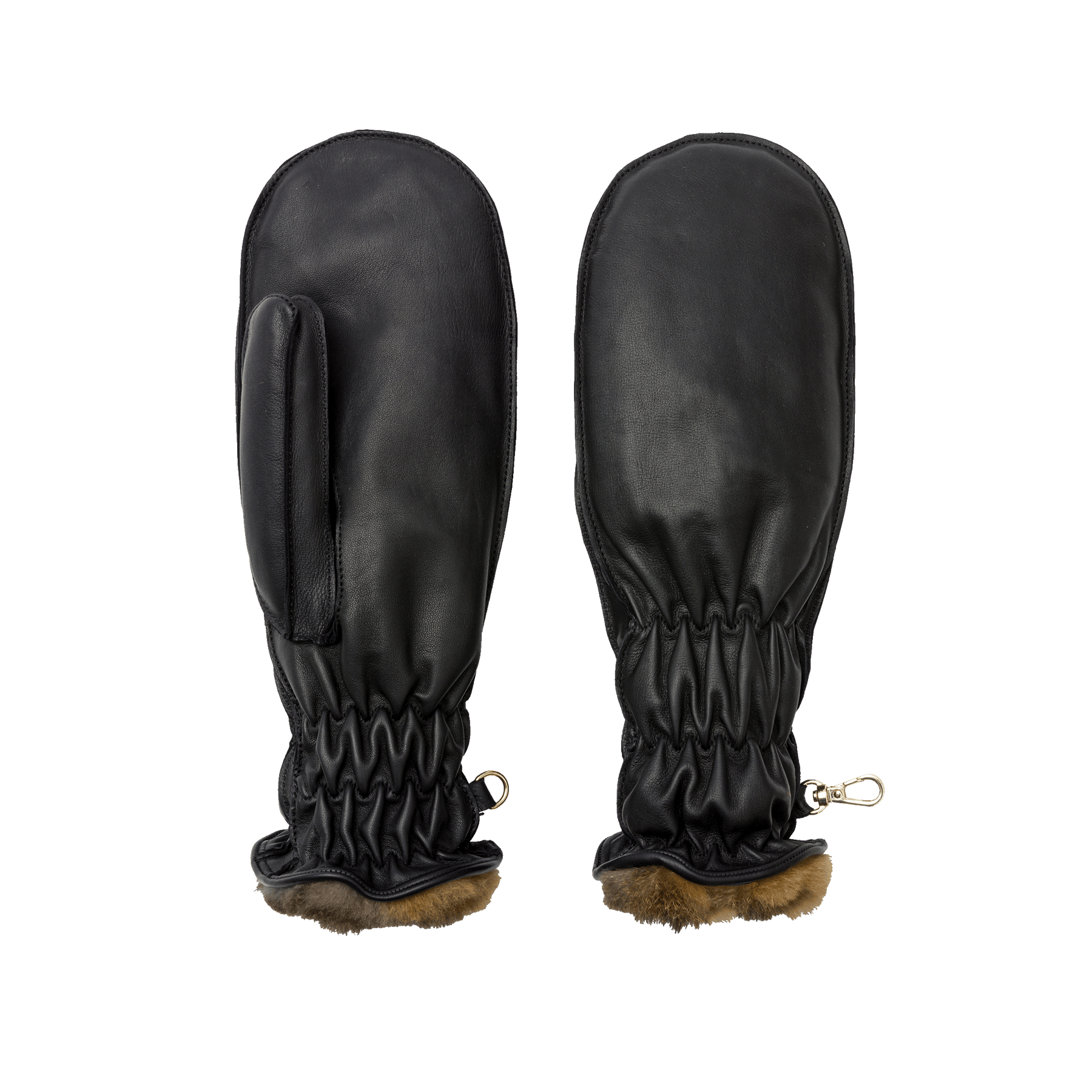 Black leather outlet mittens
