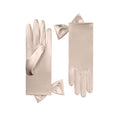 Penelope | Short Satin Glove with Sidebow-Champagne-Cornelia James