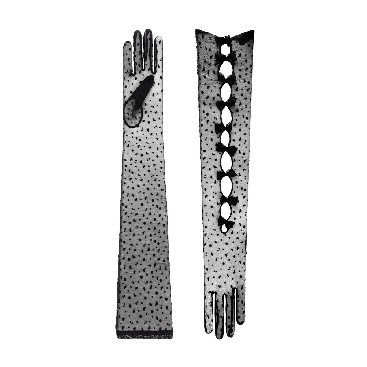 Venetia | Tulle Opera Glove-Black-Cornelia James